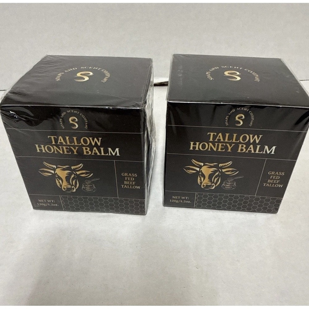 Beef Tallow for Skin, Tallow & Honey Balm for Face-Pack of 2-Sealed
